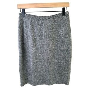 VTG Segue Skirt Womens M Silk Angora Wool Lambs Wool Knee Length Gray 80s Soft